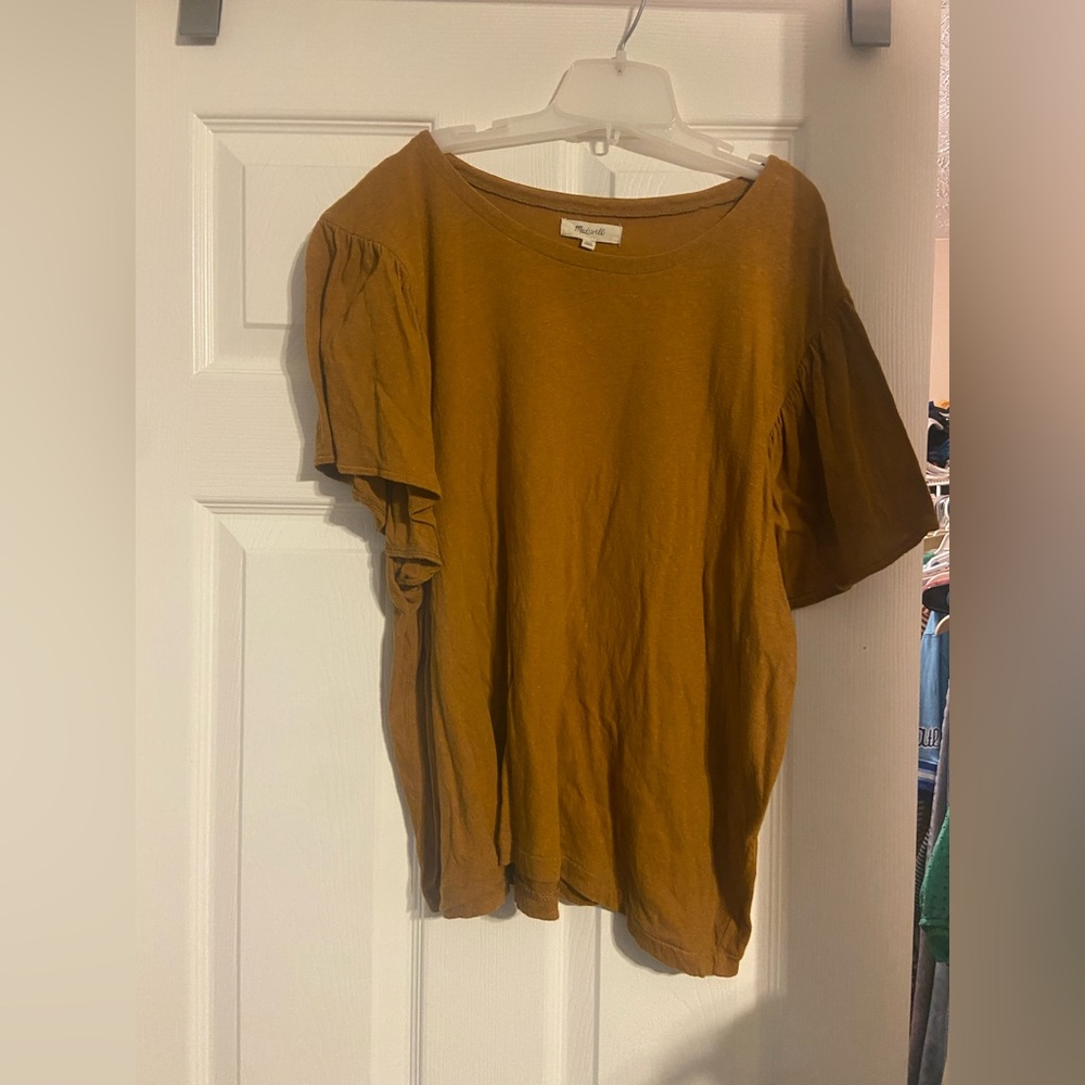 Madewell short sleeve flutter top